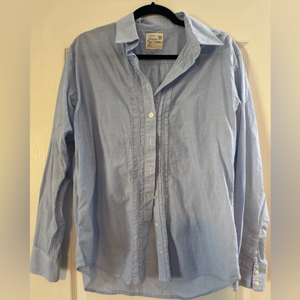 American Eagle Outfitters Sky Blue Casual Shirt